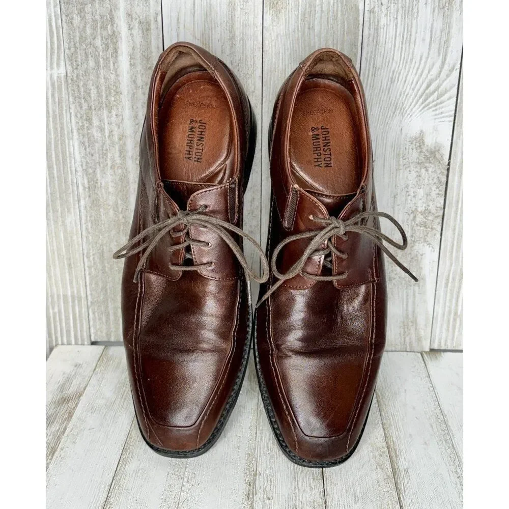 Johnston & Murphy Brown Leather Oxford Shoes Size 10 M